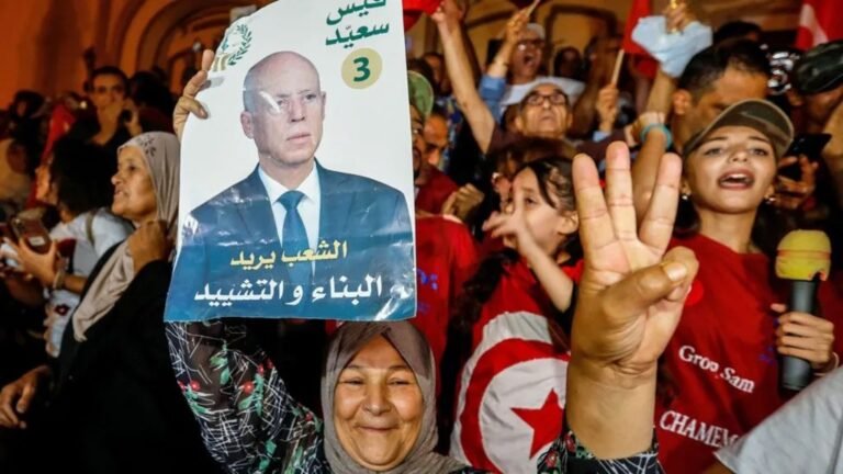 Tunisian president wins second term with landslide.