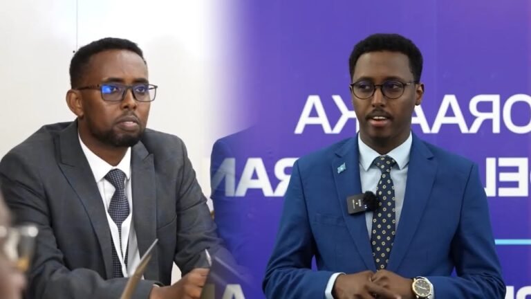 {DAAWO MUQAALKA} Wasiir Maxamed Barre Maxamed ” Waxaa noo muuqda ifafaalo wanaagsan ,waxaa halkaan ka socda shaqo”