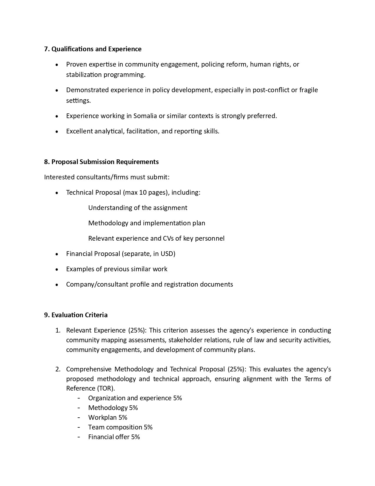 Final revised RFP for Community Based Dialogue HRDDP Integration Framework for Newly Recovered Areas NRAs page 0004