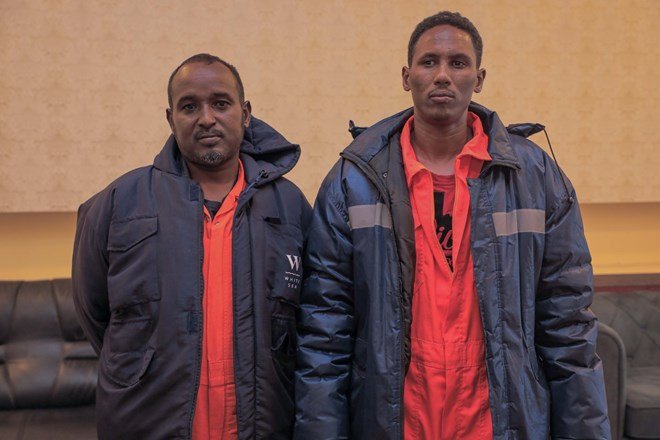 Somali Government repatriates two fishermen rescued at sea by Chinese ship.