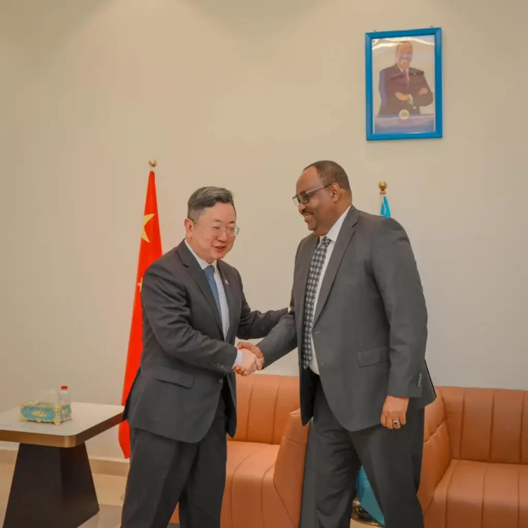 Wang Yu iyo Wafdi la Socday oo Boosaaso  kula kulmay  Madaxweyne Deni