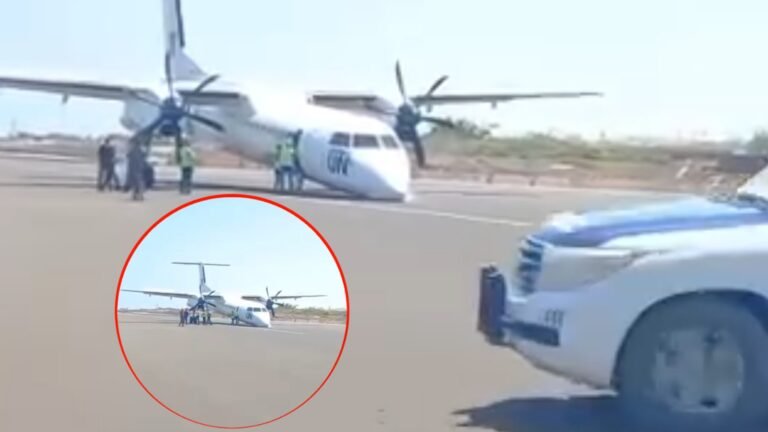 {DAAWO MUQAALKA} Diyaarad goordhow ku dhacday Garoonka Muqdisho.