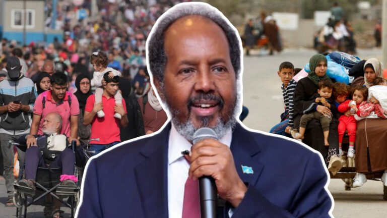 {DAAWO MUQAALKA} Madaxweyne Xasan “Ma jirto cid nagala hadashay in dalkeenna la keeno qaxootiga Falastiin”.