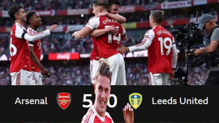 Gyokeres scores twice as Arsenal crush Leeds.