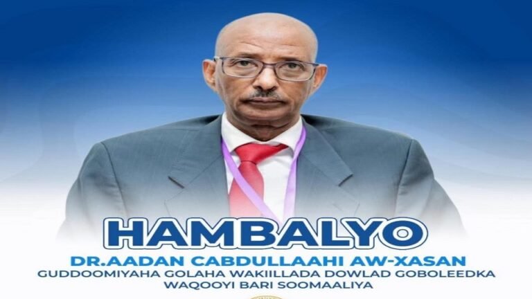 President Hassan Sheikh Congratulates New Speaker of North Eastern State Parliament.