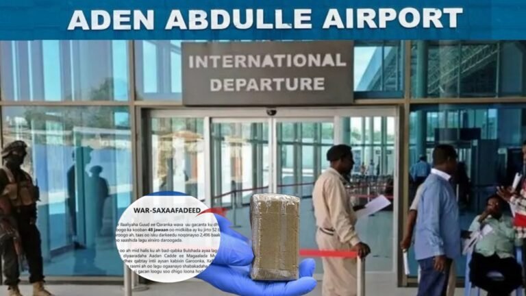 {DAAWO MUQAALKA} Daroogadii lagu qabtay Garoonka Aadan cadde oo la soo bandhigay.