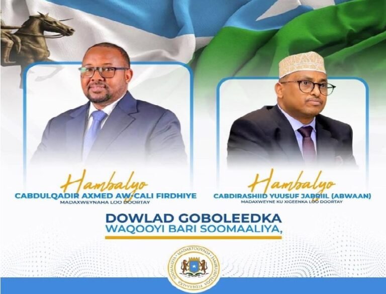 President Hassan Sheikh Congratulates Newly Elected Leaders of North Eastern State.