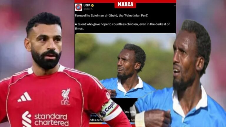 Maxamed Saalax oo Uefa su’aalo ka weydiiyay arrinta ku saabsan geerida Ciyaaryahan Falastiini ah