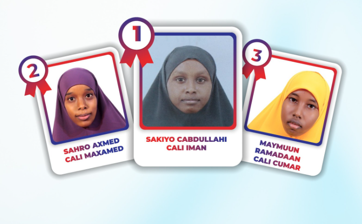 Saddex gabdhood oo kaalimaha u horreya ka galay Imtixaanka Dugsiga Dhexe,