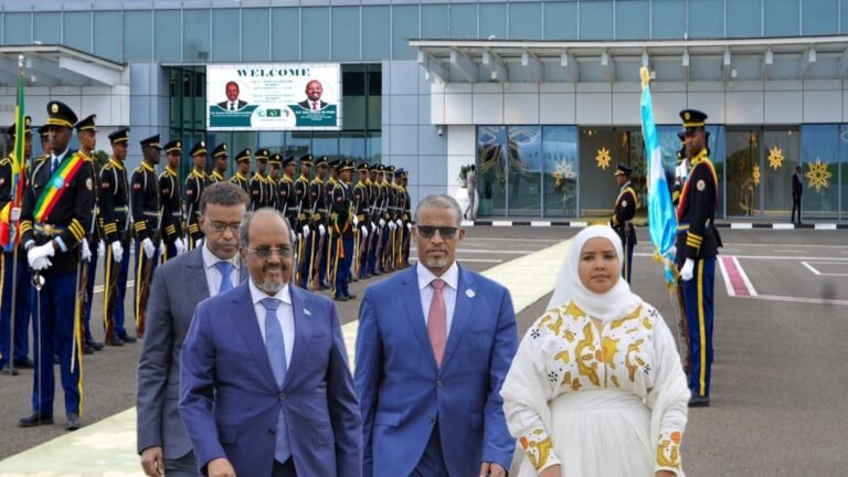 {DAAWO SAWIRADA} Sida Madaxweyne Xasan Shiikh Loogu soo dhaweeyay Magaalada Addis Ababa.