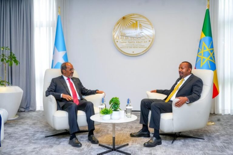 President Hassan Sheikh Meets Ethiopian Prime Minister Abiy Ahmed to Strengthen Bilateral Ties