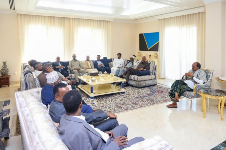 {DAAWO SAWIRADA} Madaxweyne Xasan Sheekh kulan qado sharaf ah ku maamusay Madaxdii hore ee Dalka.