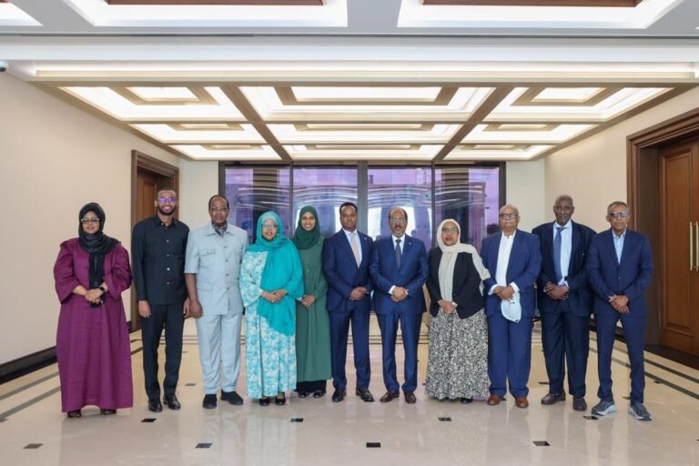 President Hassan Sheikh meets with new EAC Parliament members.