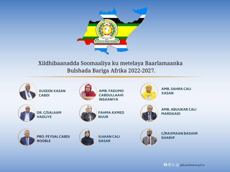 Wasaaradda Arrimaha Dibadda oo War ka soo saartay xubnaha cusub ee Soomaaliya ku matalidoono Baarlamaanka Bariga Afriga