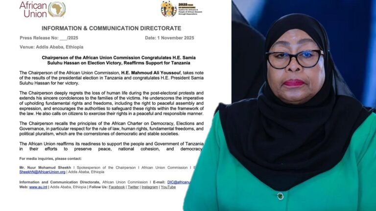 Midowga Afrika oo War ka soo saaray doorashadii ka dhacday dalka Tansaaniya.