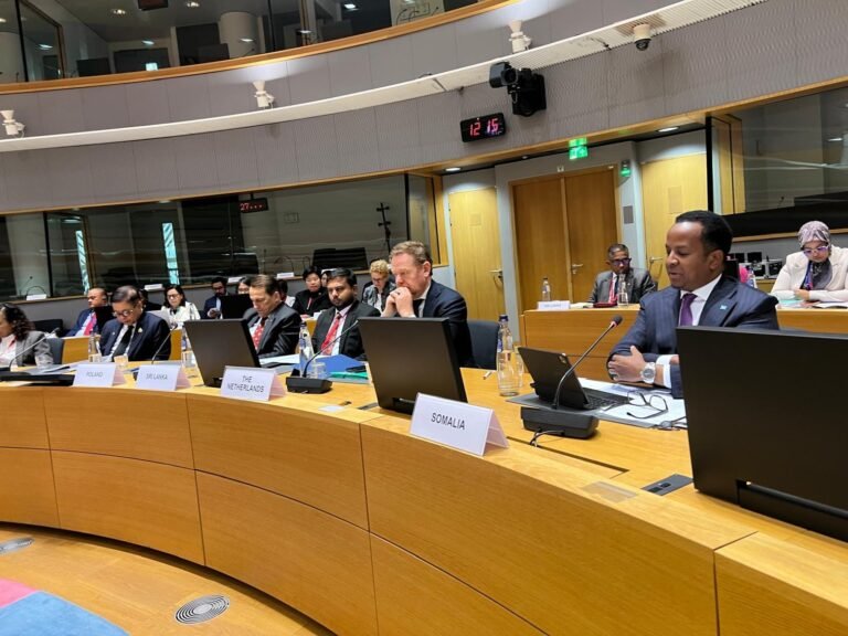 Wasiirka Arrimaha Dibadda Soomaaliya oo kaga qaybgalay Shir ka Madasha Afaraad Brussels.