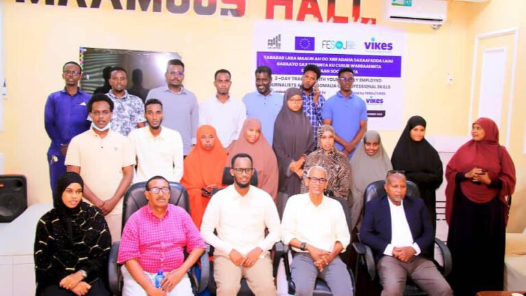 FESOJ Wraps Up Capacity-Building Training for Emerging Journalists in Kismayo.