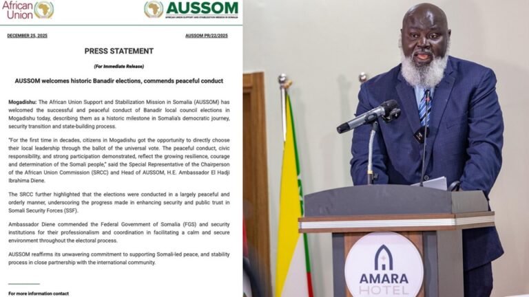 AUSSOM welcomes historic Banadir elections, commends peaceful conduct.