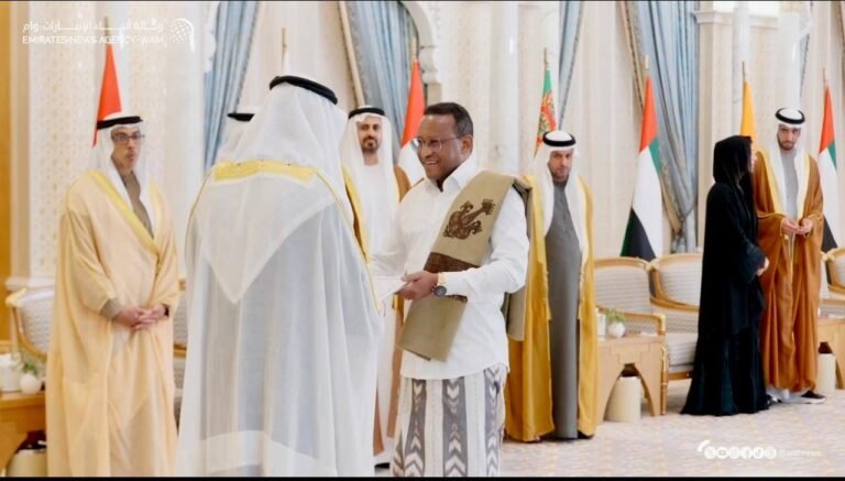 Ambassador Jamal Beker presents Letters of Credence to the President United Arab Emirates.