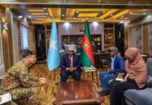 Wasiir Fiqi oo la kulmay u-qaabilsanaha cusub arrimaha milatariga ee Safaaradda Talyaaniga.