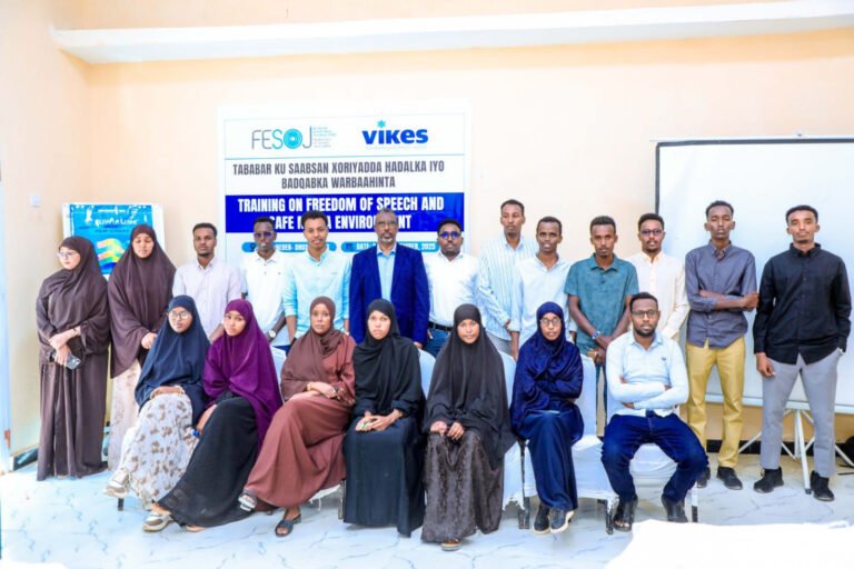 FESOJ completes training workshop on freedom of speech and safe media safety environment in Dhusamareb.