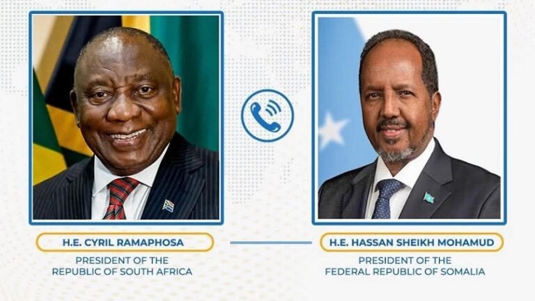 Madaxweynaha Soomaaliya oo khadka taleefanka kula hadlay Madaxweynaha Koonfur Afrika.