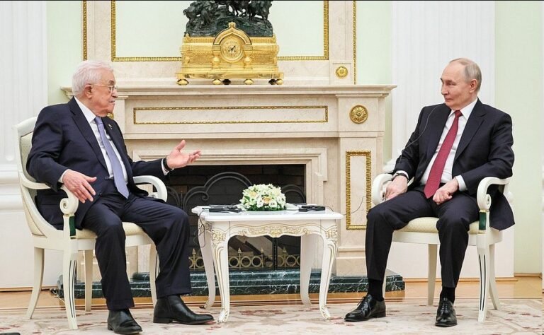 President of Russia meets with President of Palestine.