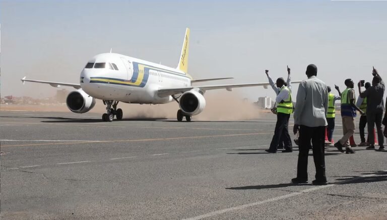 Khartoum airport receives first scheduled flight since start of Sudan war.