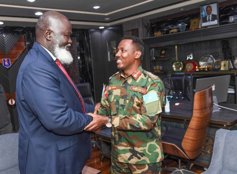 Taliyaha Ciidanka Xoogga Dalka oo Wadahadallo miro-dhal ah la yeeshay Ergeyga Midowga Afrika ee Soomaaliya.