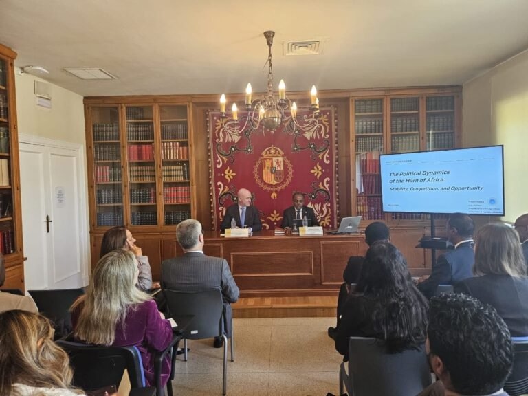 State Minister Ali Mohamed Omar Delivers Lecture at Spain’s Diplomatic School.