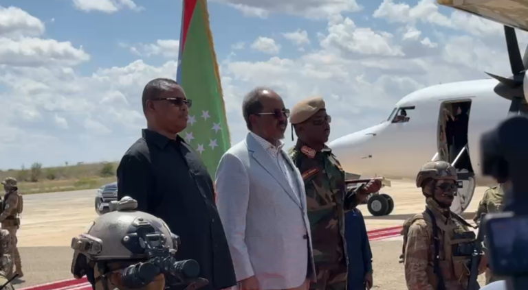 Madaxweyne Xasan Sheekh  ayaa gaaray Magaalada Baydhabo ee xarunta Gobolka Baay.